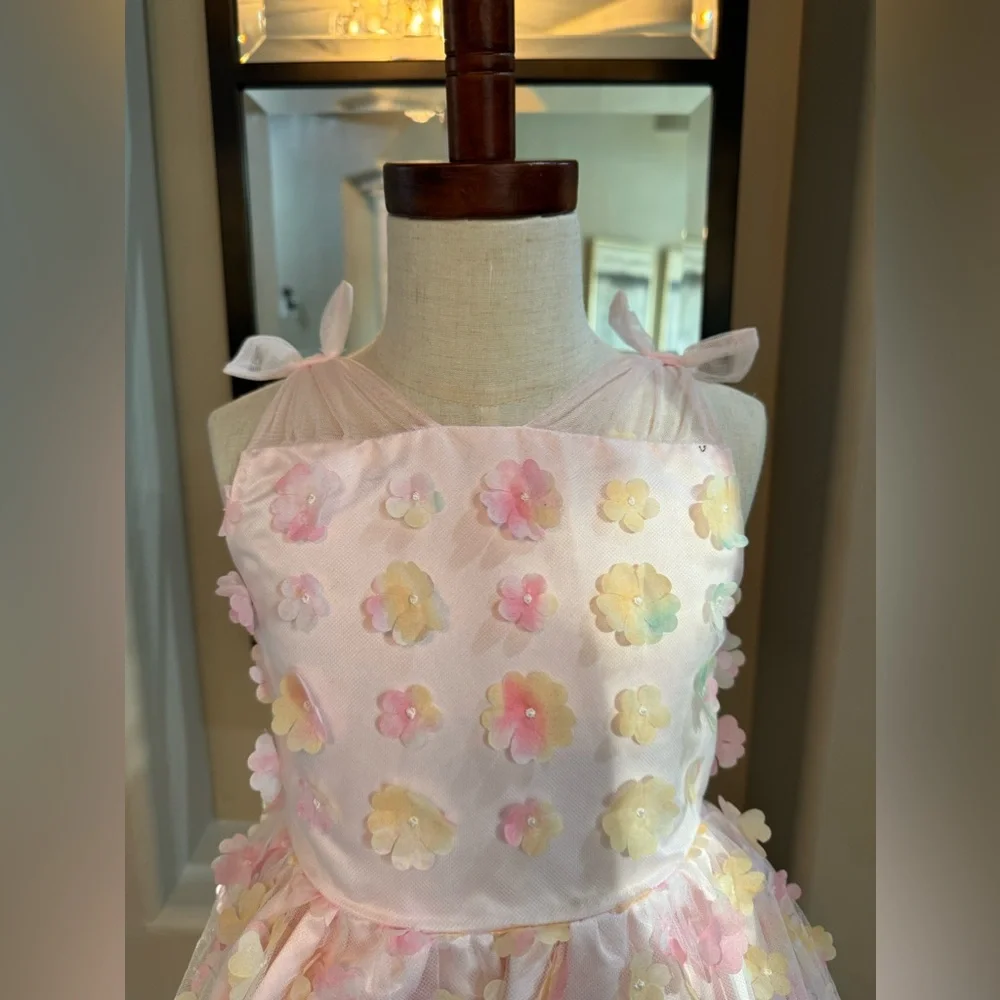 🌸US ANGELS- Girls' 3D Floral Fit & Flare Dress🌸 - Picture 6 of 8